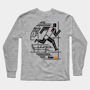 Running illustration inspired by Bauhaus style Long Sleeve T-Shirt